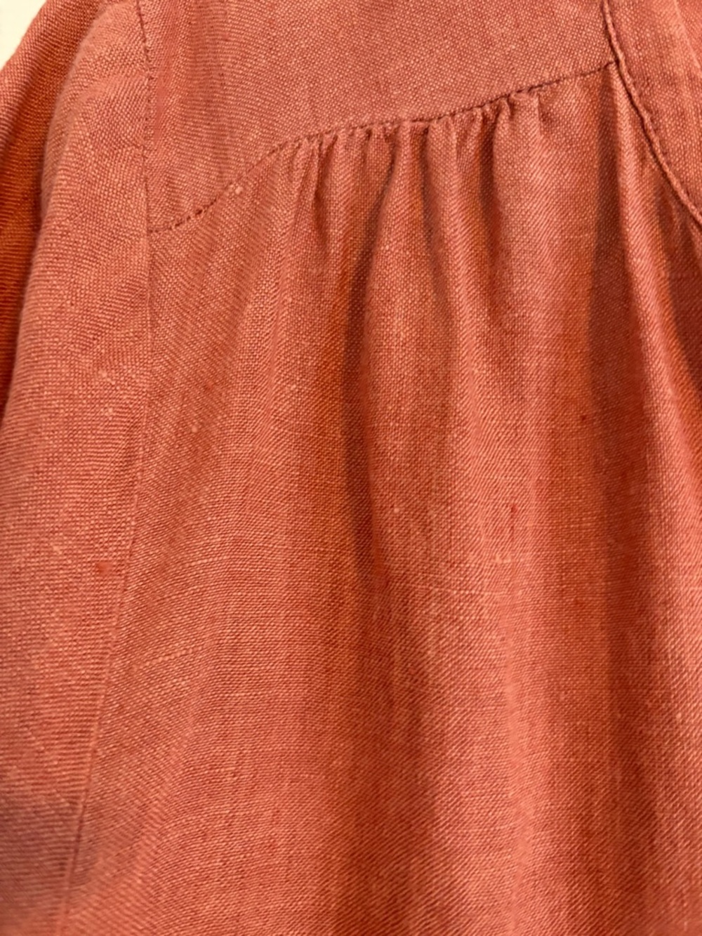 J. Jill Rust 100% Linen Tunic | Button Front Breezy Summer Top Sz L - Picture 7 of 9